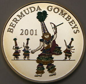 BERMUDA 5 Dollars 2001 Proof - Silver .925 - Gombey Dancers - 2578 ¤