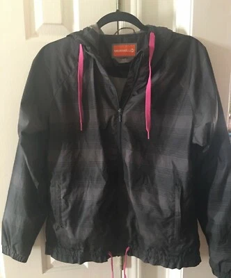 Women's Merrell Hooded Windbreaker Jacket Size Small Gray/Black - Image 1 of 4
