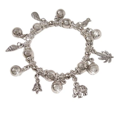 Bettelarmband Armband Silber plattiert dehnbar Charms Schmuck Modeschmuck A1516 - Bild 1 von 4