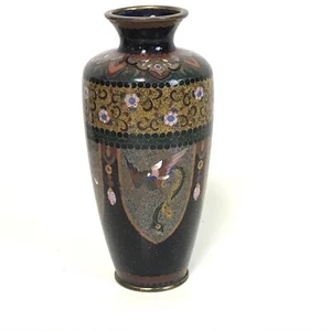 Feine antike japanische Cloisonne-Vase aus der Meiji-Zeit 6 Zoll - Bild 1 von 6