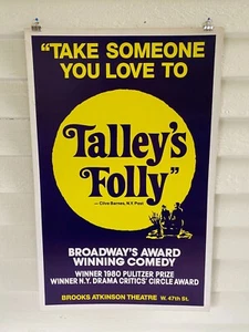 Talley's Folly Comedy Theater Broadway Window Card Poster 14" x 22" - Picture 1 of 7