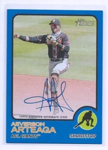 2022 Topps Heritage Minor League Aeverson Arteaga Blue Auto /99 - Bild 1 von 2