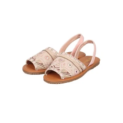Nature Breeze Holly-01 Kalamkari Peep Toe d'Orsay Slingback Plano, Rosa, talla 10 Foto 1 de 4