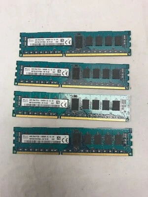 16GB HYNIX HMT351R7EFR8A-H9 4X4GB 2RX8 PC3L-10600R-9-12-B1 SERVER RAM - Image 1 of 4