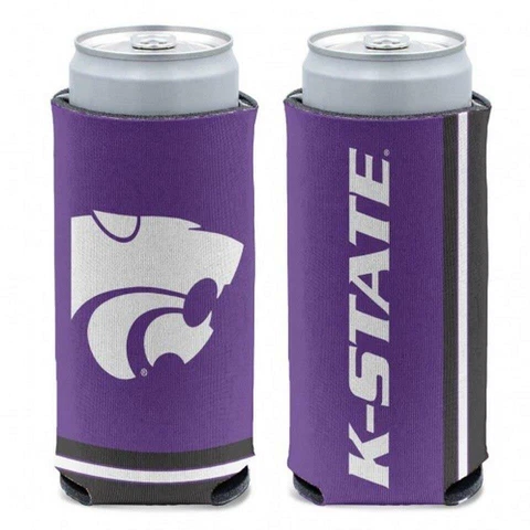 Kansas State Wildcats 12oz Slim Can Cooler [NEW] Beer Seltzer Coozie Claw Holder Cover