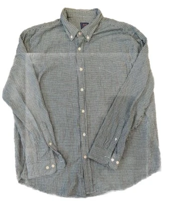 Le Tigre Men Shirt Size XL Long Sleeve Button Green Check The Classic Stretch - Image 1 of 4