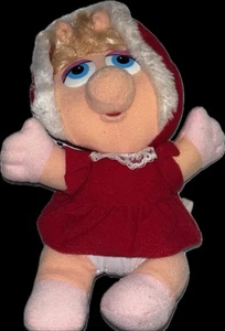VINTAGE 1987 MUPPET BABY MISS PIGGY PLUSH 10" STUFFED ANIMAL JIM HENSON - Picture 1 of 1