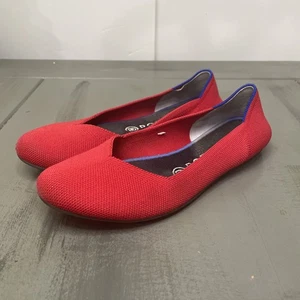 Rothy's Red Flat Ballet Round Toe Slip On Shoes Size 8 - Picture 1 of 12