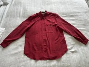 Marion Donaldson True Vintage Red Oversized Shirt Top Size 16 1980s Long Sleeve - Picture 1 of 18