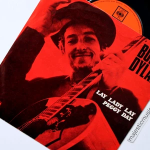 RARE RED COVER 1969 BOB DYLAN LAY LADY LAY 7" VINYL 45 NASHVILLE SKYLINE ERA - Picture 1 of 7