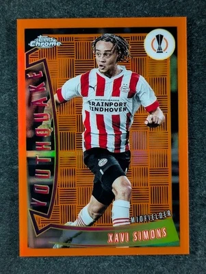 2022-23 Topps Chrome UEFA XAVI SIMONS 18/25 Orange Refractor Youthquake #YQ-36 - Image 1 of 3