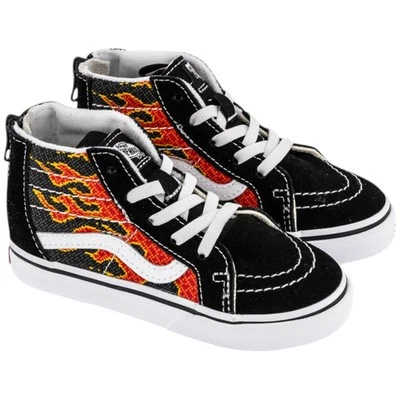 Vans Toddler Sk8-Hi Zip Pixel Flame Black/ Red Shoes Black/Red 4 - image 1 of 4