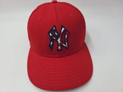 Винтажная бейсболка New York Yankees с американским флагом New Era 59Fifty размер 7 1/4 MLB - Изображение 1 из 4