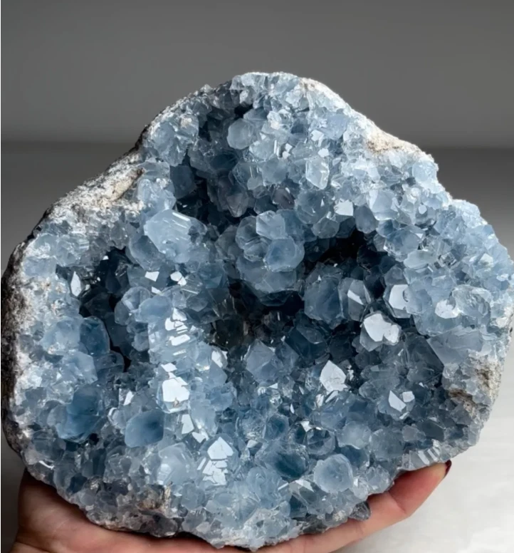 Sky-Blue Celestite with Gemmy Crystals – Sankoany, Ketsepy Mahajanga, Madagascar - Image 1 of 1
