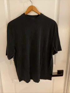 Jos A Bank - 100% Silk Mock Neck Pullover Short Sleeve Shirt - Black - Men’s L - Picture 1 of 11