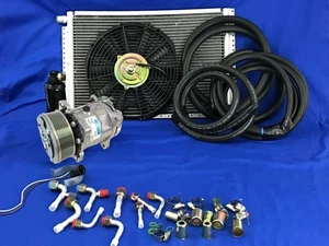 Universal A/C Kit 12V for Reg Size Cars/Trucks - No Evaporator- PK-8 Serpentine - Picture 1 of 11
