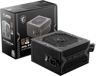 MSI PCIE 5.1 Ready 80 Plus Bronze Certified 750W ATX Gaming PSU MAG A750BN PCIE5 - Image 1 of 4