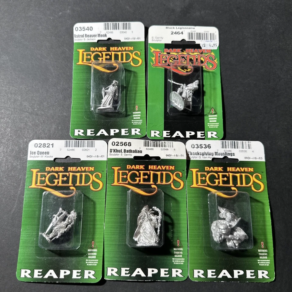 Miniaturas Reaper: Lote de 5 figuras selladas (metal) sin pintar sin montar B2157 Foto 1 de 1