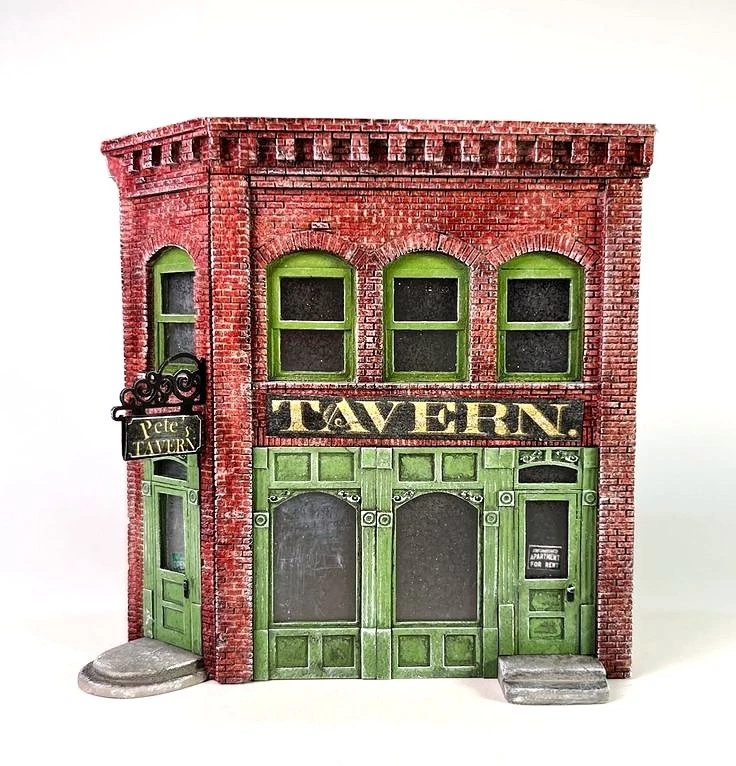 Model RR Building Flats Background Scenery "Tavern Bldg" Choose size N-HO-O - Image 1 of 1