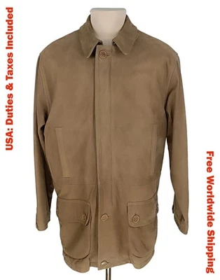 Orvis Mens Brown Leather Nubuck Sport Jacket Coat Size L - Image 1 of 4