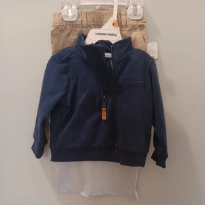 Neu Lands End Jungen Größe 12M 3-teiliger Pullover, Shirt und Shorts.  Einzelhandel 39 $ - Bild 1 von 22