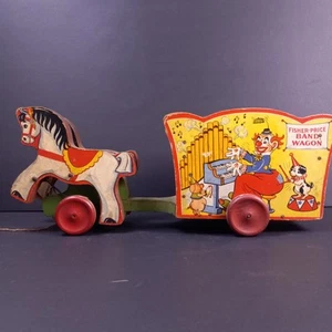 Fisher-Price Band Wagon #198 1940 Circus Pull Toy - Picture 1 of 24