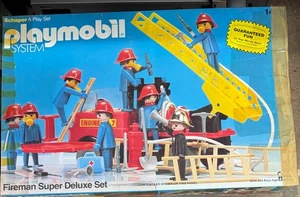 1980 Playmobil Set #1404 Feuerwehrmann Super Deluxe Spielset Feuerwehrauto Feuerwehrmänner - Bild 1 von 6
