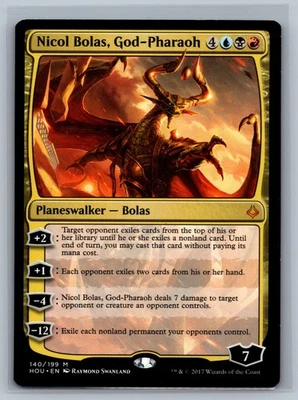 Magic MTG Hour of Devastation Nicol Bolas, God-Pharaoh #140/199 TCG CCG - Image 1 of 2