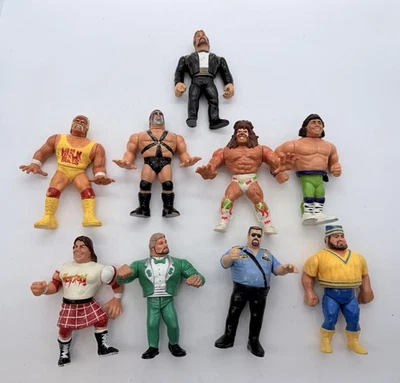 Vtg WWF Hasbro LJN Wrestling Figures Lot 9 Hulk Hogan Warrior Piper Andre Boss - Image 1 of 4