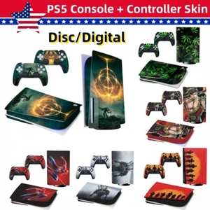 Vinyl Skin Sticker Decal Set for Sony PS5 Console Disk or Digital + 2 Controller - Picture 1 of 26