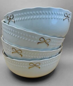 Set of 4 Coquette gold bow soup cereal bowl viral TikTok - Picture 1 of 1