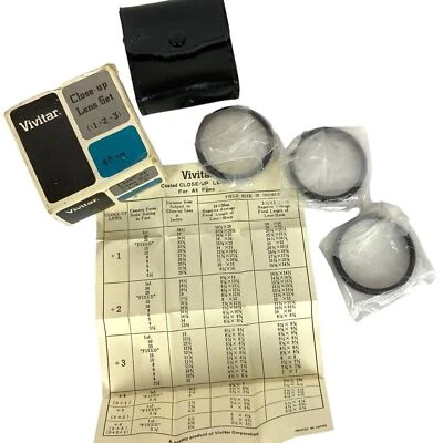 Vivitar Close-Up Lens Set (+1 +2 +3) 48mm With Original Snap Case & Box - Image 1 of 4