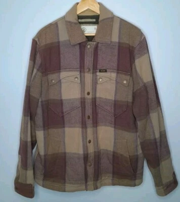 Volcom Workwear Mens L Sherpa Fleece LineedFlannel Button Jacket Coat Comfy - Image 1 of 4