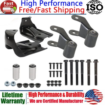 Kit de soporte y grillete de suspensión de resorte de hoja trasera para Chevy Silverado GMC Sierra EE. UU. Foto 1 de 4