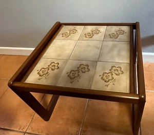 Vintage Mid Century Tile Top Teak Coffee Table - Picture 1 of 4