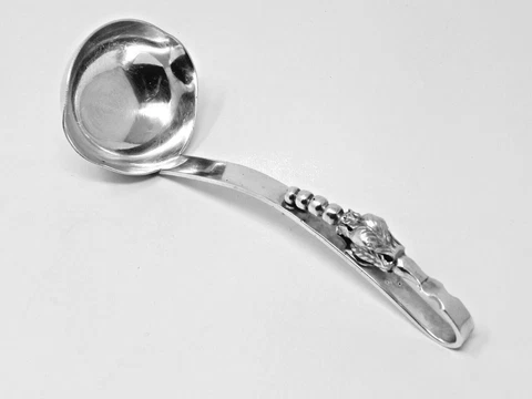 Mid Century Modernist F Ramirez Mexico BLOSSOM Sterling Silver Sauce Gravy Ladle Cover