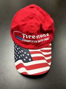 Firestone RWB Bandera Sombrero Rojo Cosido Ajustable Hebilla Trasera Gorra de Béisbol NUEVO - Imagen 1 de 5