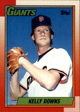 1990 Topps San Francisco Giants Baseball Card #17 Kelly Downs