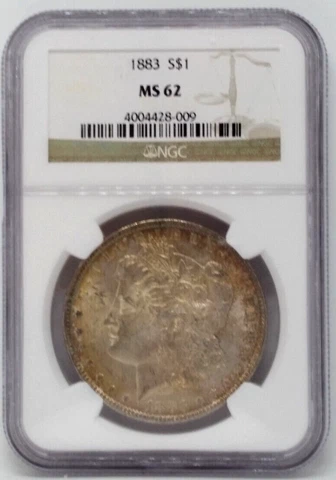 1883 Morgan Silver Dollar - Graded NGC MS 62 Cover