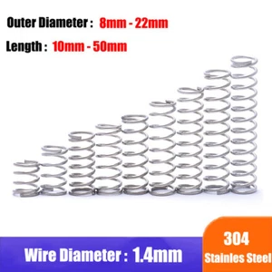 1.4mm Wire Diameter 304 Stainles Steel Compression Spring Pressure Small Spring - Picture 1 of 6