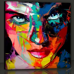 Frau Pop Face Abstrakt art Contemporary Bild 100x100 Top Aktuel art Modern FC64 - Picture 1 of 4