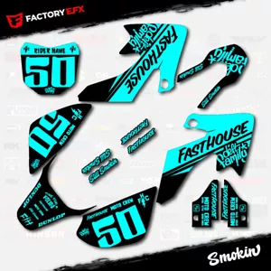 Black & Cyan Smokin Racing Graphics Kit fits 13-25 Honda Crf50 CRF 50 Decals - Bild 1 von 8