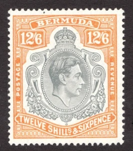 1938-51 Bermuda Sc# 127a pf14 - 12sh6p, KGVI, Key Plate. MH $110.00 - Picture 1 of 1