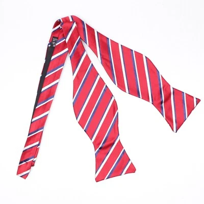 Pajarita de seda Gladson para hombre roja azul blanca a rayas reloj de arena mariposa Italia Foto 1 de 3