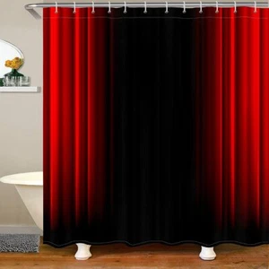 Abstract Ombre Shower Curtain Red and Black Bath Curtain Decor Modern Waterpr... - Picture 1 of 8