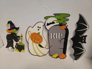 4 Vintage GLOW IN THE DARK 1995 CHL HALLOWEEN DIE CUTS WALL DECOR HONG KONG LOT - Picture 1 of 14