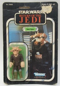 1983 Star Wars ROTJ REE YEES figure 65 back MEXICO Mint on sealed card