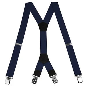 Buyless Fashion Heavy Duty Textured Suspenders Men 48" Adjustable 1 1/2" Y Shape - Picture 1 of 63