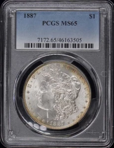 1887 $1 Morgan Dollar PCGS MS65 - Picture 1 of 2