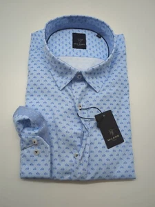 Camicia Milano Italy manica lunga taglia XL 44 colletto classico blu ciclomotore MODERN FIT - Foto 1 di 5